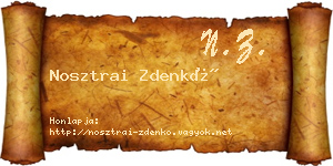 Nosztrai Zdenkó névjegykártya